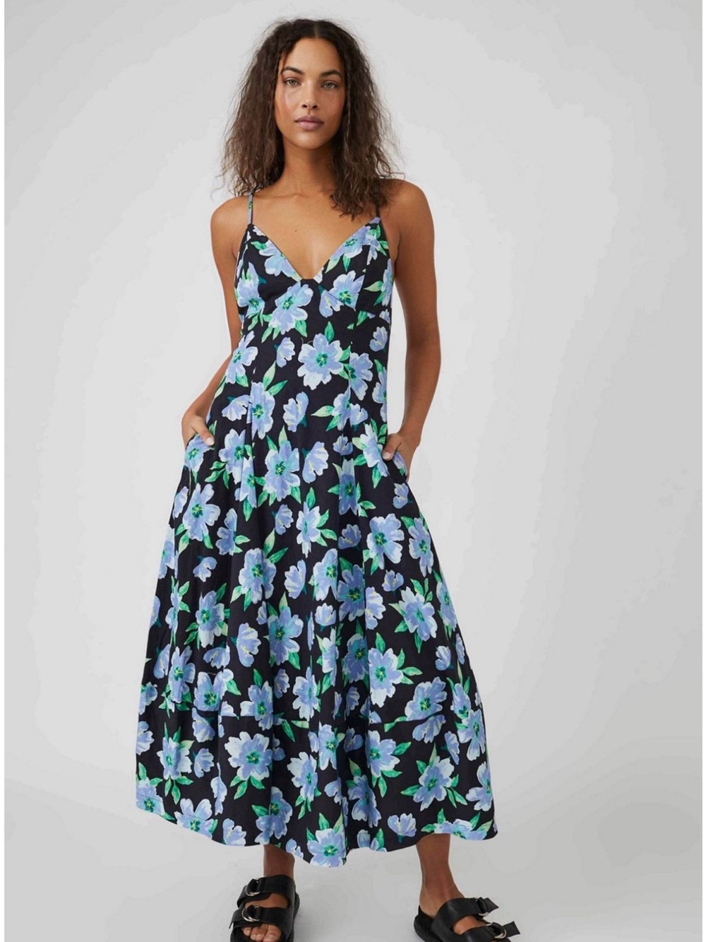 Free People Finer Things Floral Midi Dress, NWT, Size Small